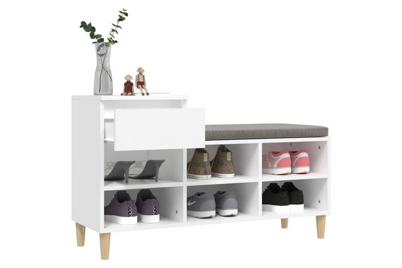 beBasic Skoskåp vit 102x36x60 cm konstruerat trä - White - Förvaring - Skoförvaring - Skoskåp