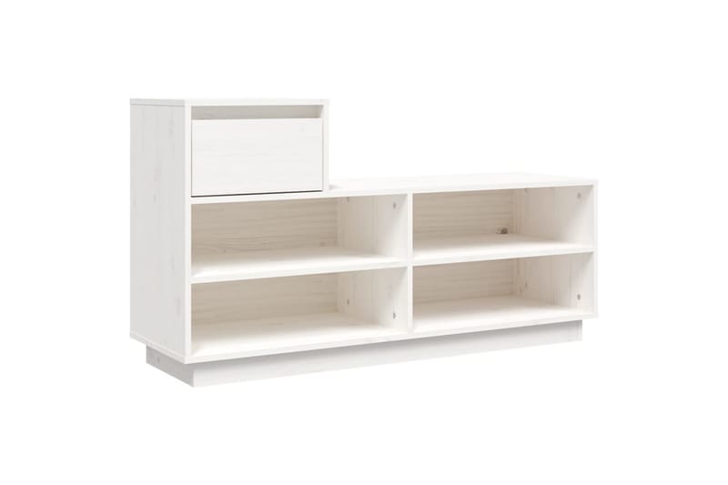 beBasic Skoskåp vit 110x34x61 cm massiv furu - White - Skoskåp - Hallförvaring - Skoförvaring