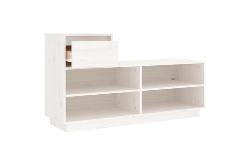 beBasic Skoskåp vit 110x34x61 cm massiv furu - White - Skoskåp - Hallförvaring - Skoförvaring