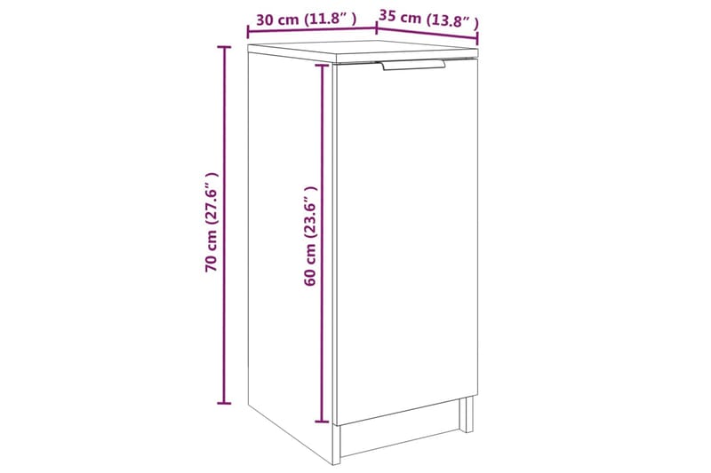 beBasic Skoskåp vit 30x35x70 cm konstruerat trä - White - Förvaring - Skoförvaring - Skoskåp