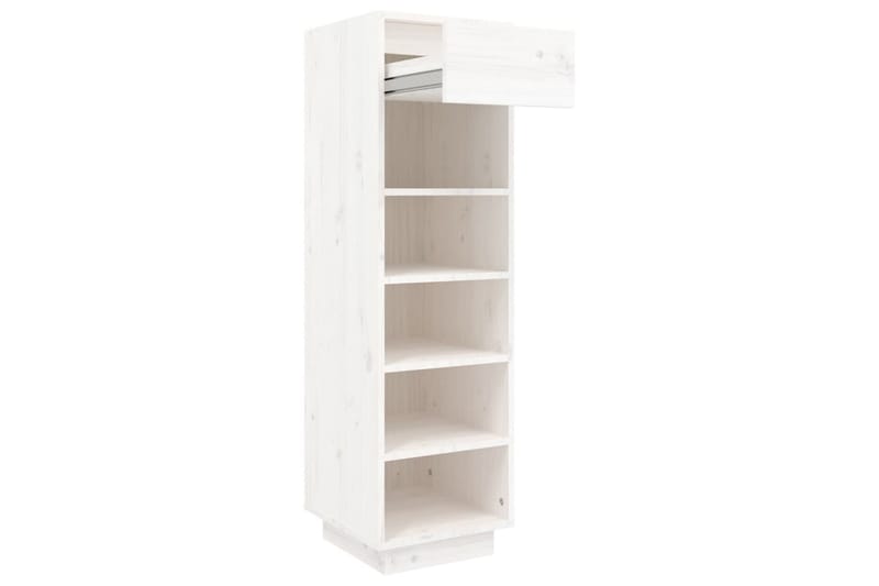 beBasic Skoskåp vit 34x30x105 cm massiv furu - White - Skoskåp - Hallförvaring - Skoförvaring