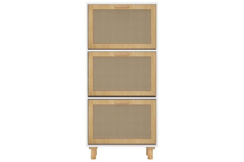 beBasic Skoskåp Vit 52x25x115 cm konstruerat trä & naturlig rotting - White - Förvaring - Skoförvaring - Skoskåp