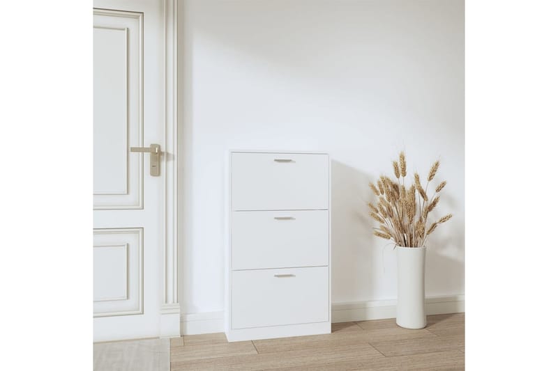 beBasic Skoskåp vit 59x17x108 cm konstruerat trä - White - Förvaring - Skoförvaring - Skoskåp