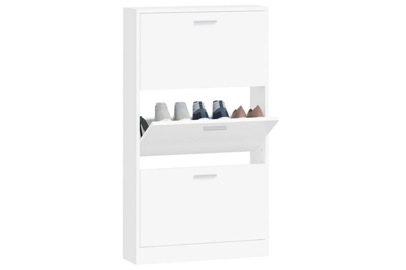 beBasic Skoskåp vit 59x17x108 cm konstruerat trä - White - Förvaring - Skoförvaring - Skoskåp
