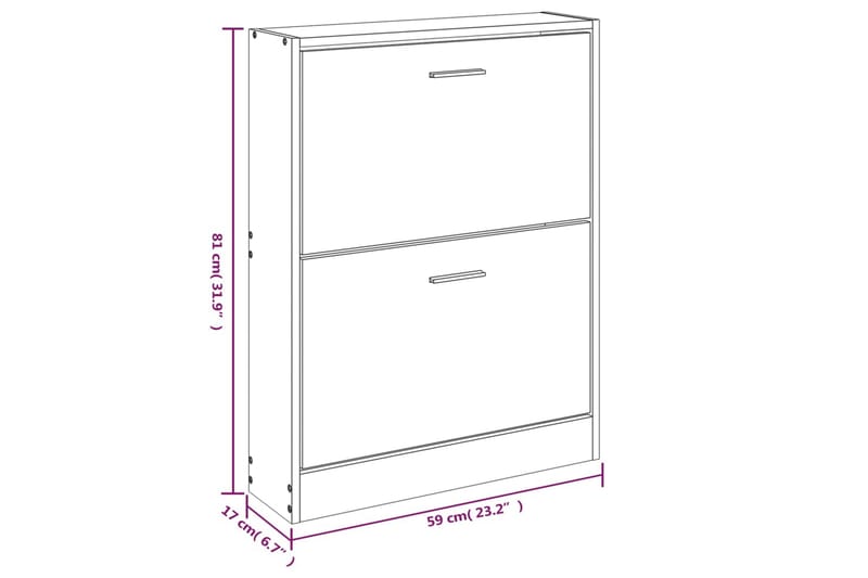 beBasic Skoskåp vit 59x17x81 cm konstruerat trä - White - Förvaring - Skoförvaring - Skoskåp