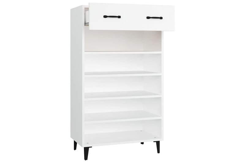 beBasic Skoskåp vit 60x35x105 cm konstruerat trä - White - Skoskåp - Hallförvaring - Skoförvaring