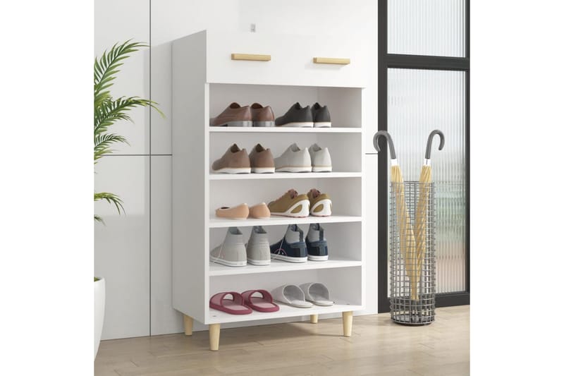 beBasic Skoskåp vit 60x35x105 cm konstruerat trä - White - Förvaring - Skoförvaring - Skoskåp
