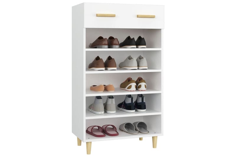 beBasic Skoskåp vit 60x35x105 cm konstruerat trä - White - Förvaring - Skoförvaring - Skoskåp