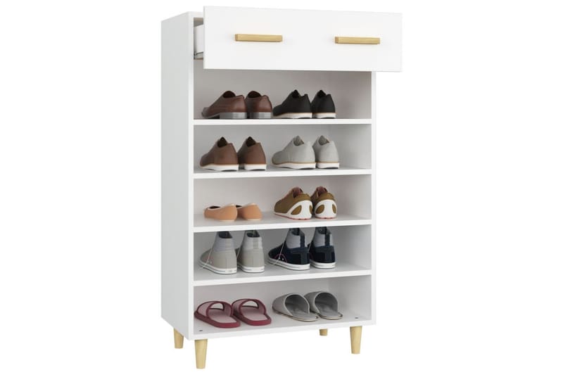 beBasic Skoskåp vit 60x35x105 cm konstruerat trä - White - Förvaring - Skoförvaring - Skoskåp