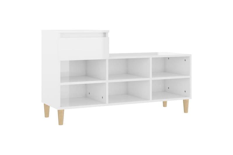 beBasic Skoskåp vit högglans 102x36x60 cm konstruerat trä - White - Skoskåp - Hallförvaring - Skoförvaring