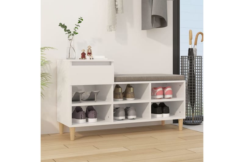 beBasic Skoskåp vit högglans 102x36x60 cm konstruerat trä - White - Förvaring - Skoförvaring - Skoskåp