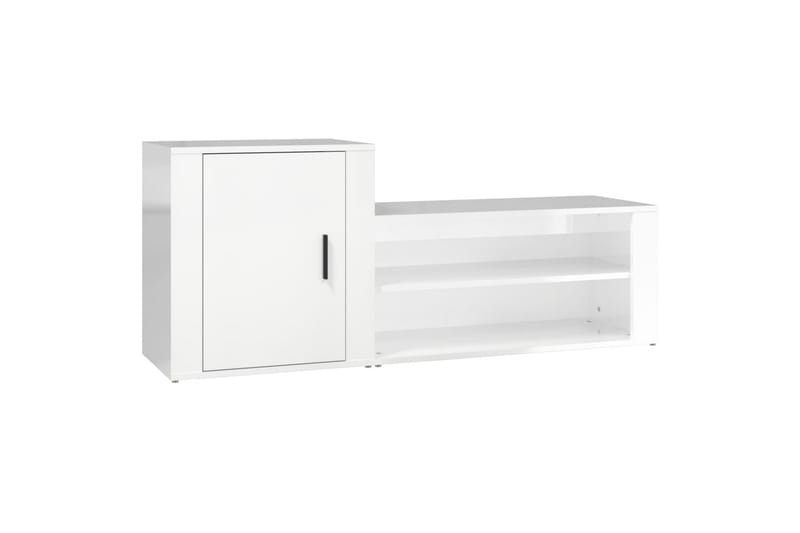 beBasic Skoskåp vit högglans 130x35x54 cm konstruerat trä - White - Skoskåp - Hallförvaring - Skoförvaring