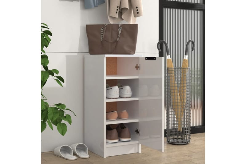 beBasic Skoskåp vit högglans 30x35x70 cm konstruerat trä - White - Förvaring - Skoförvaring - Skoskåp
