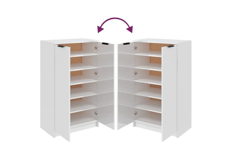beBasic Skoskåp vit högglans 59x35x100 cm konstruerat trä - White - Förvaring - Skoförvaring - Skoskåp