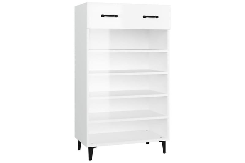 beBasic Skoskåp vit högglans 60x35x105 cm konstruerat trä - White - Skoskåp - Hallförvaring - Skoförvaring