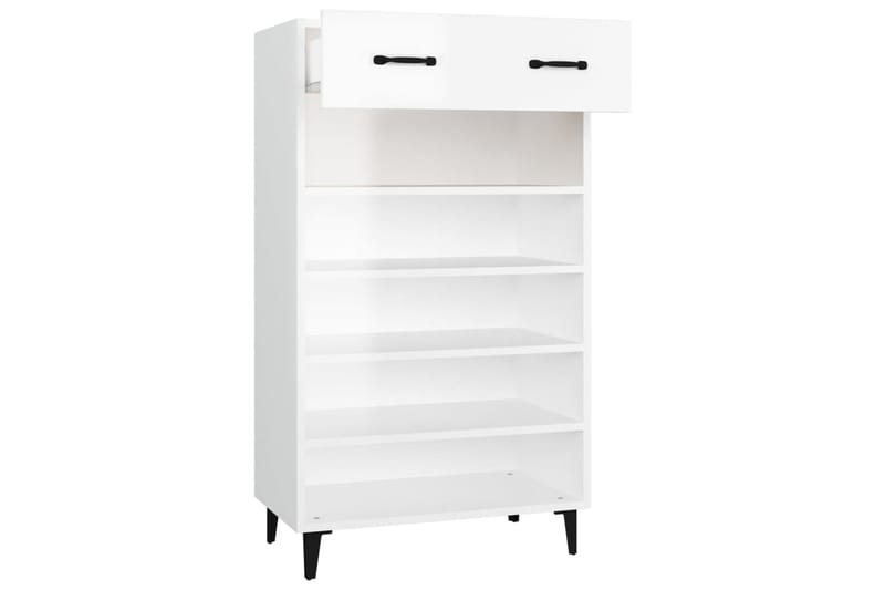 beBasic Skoskåp vit högglans 60x35x105 cm konstruerat trä - White - Skoskåp - Hallförvaring - Skoförvaring