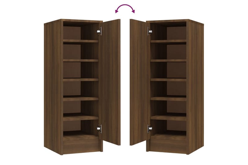 beBasic Skoställ brun ek 32x35x92 cm konstruerat trä - Brown - Förvaring - Skoförvaring