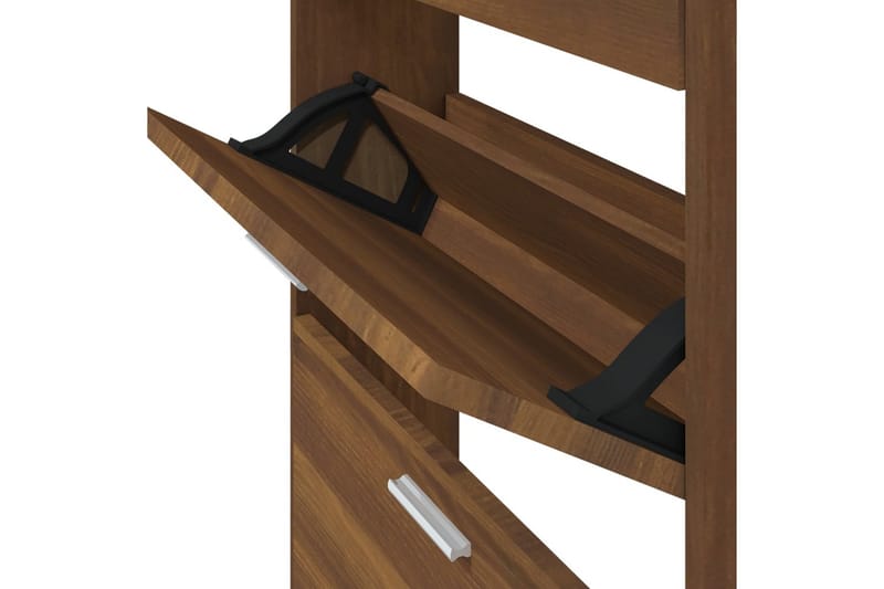 beBasic Skoställ brun ek 59x17x108 cm konstruerat trä - Brown - Förvaring - Skoförvaring