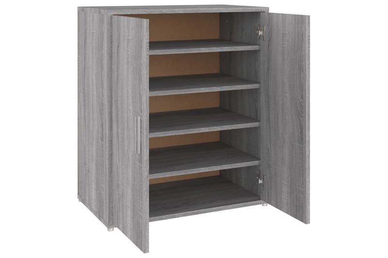 beBasic Skoställ grå sonoma 60x35x70 cm konstruerat trä - Grey - Förvaring - Skoförvaring