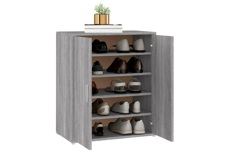beBasic Skoställ grå sonoma 60x35x70 cm konstruerat trä - Grey - Förvaring - Skoförvaring