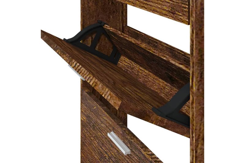 beBasic Skoställ rökfärgad ek 59x17x108 cm konstruerat trä - Brown - Hallförvaring - Skoförvaring - Skohylla & skoställ