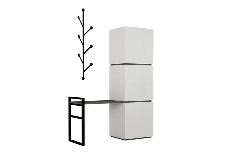 Bodsjö Skoskåp 109 cm - Grå/Vit - Förvaring - Skoförvaring - Skoskåp