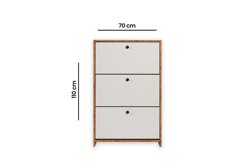 Comfortale Skoskåp 26 cm - Vit/Mintgrön/Ljusfärgat trä - Förvaring - Skoförvaring - Skoskåp