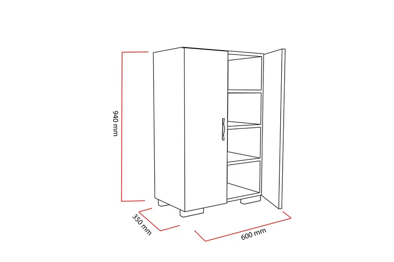 Decorotika Skoskåp - Vit - Förvaring - Skoförvaring - Skoskåp