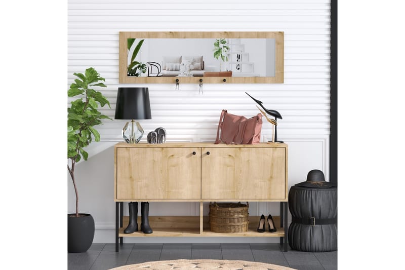 Durana Skoskåp 35x120 cm - Natur - Förvaring - Skoförvaring - Skoskåp