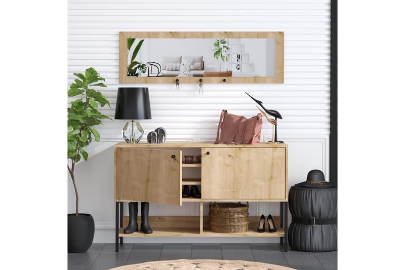 Durana Skoskåp 35x120 cm - Natur - Förvaring - Skoförvaring - Skoskåp