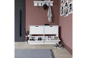 Durusu Skoskåp 120,5 cm - Mattvit - Förvaring - Skoförvaring