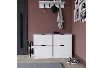 Durusu Skoskåp 120,5 cm - Mattvit - Förvaring - Skoförvaring