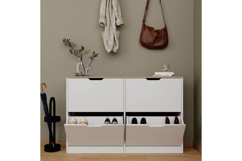 Durusu Skoskåp 120 cm - Matt Vit - Förvaring - Skoförvaring - Skoskåp