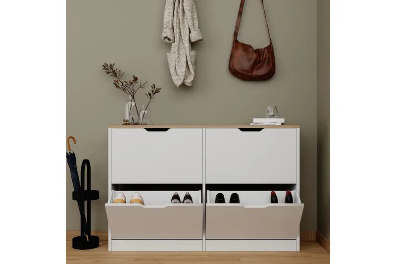 Durusu Skoskåp 120 cm - Matt Vit - Förvaring - Skoförvaring - Skoskåp