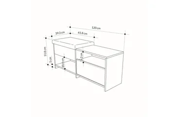 Filux Skoskåp 120,3 cm - Antracit - Förvaring - Skoförvaring