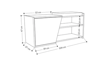 Fiona Skoskåp 104,6 cm - Antracit/Vit - Förvaring - Skoförvaring