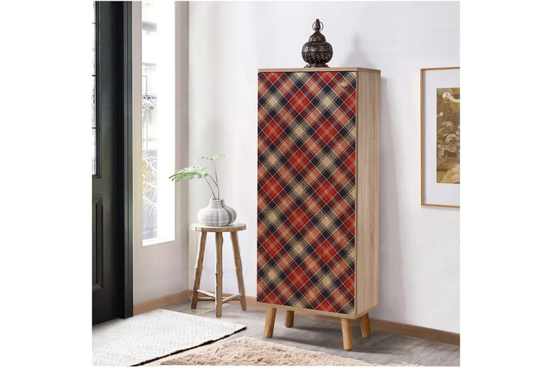 Gelsgan Skoskåp 50 cm - Röd/Natur - Förvaring - Skoförvaring - Skoskåp