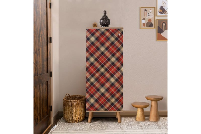 Gelsgan Skoskåp 50 cm - Röd/Natur - Förvaring - Skoförvaring - Skoskåp