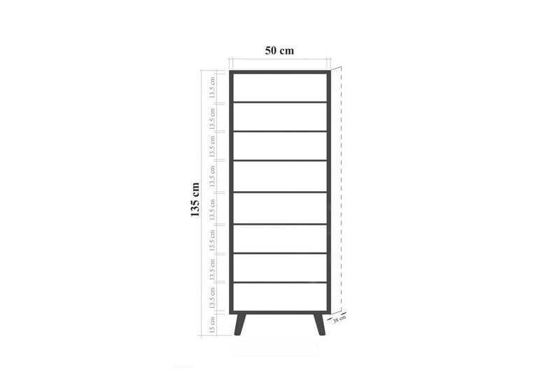 Gelsgan Skoskåp 50 cm - Svart - Förvaring - Skoförvaring - Skoskåp