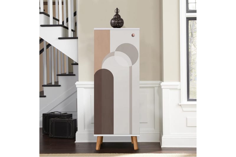 Gelsgan Skoskåp 50 cm - Vit/Brun - Förvaring - Skoförvaring - Skoskåp