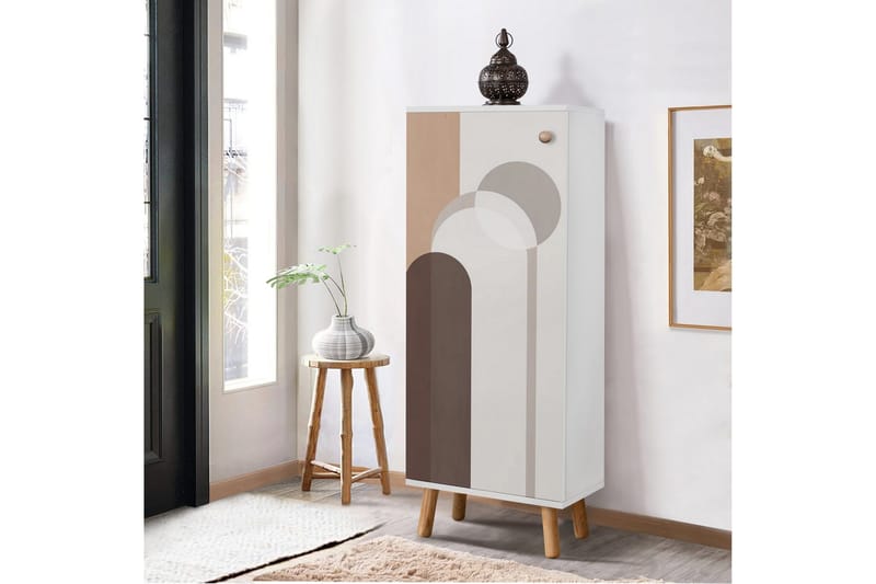 Gelsgan Skoskåp 50 cm - Vit/Brun - Förvaring - Skoförvaring - Skoskåp