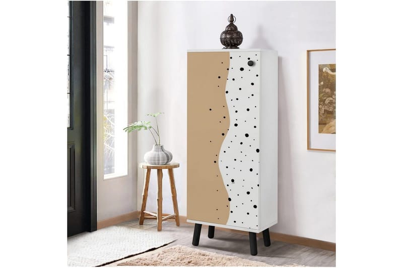 Gelsgan Skoskåp 50 cm - Vit/Svart - Förvaring - Skoförvaring - Skoskåp