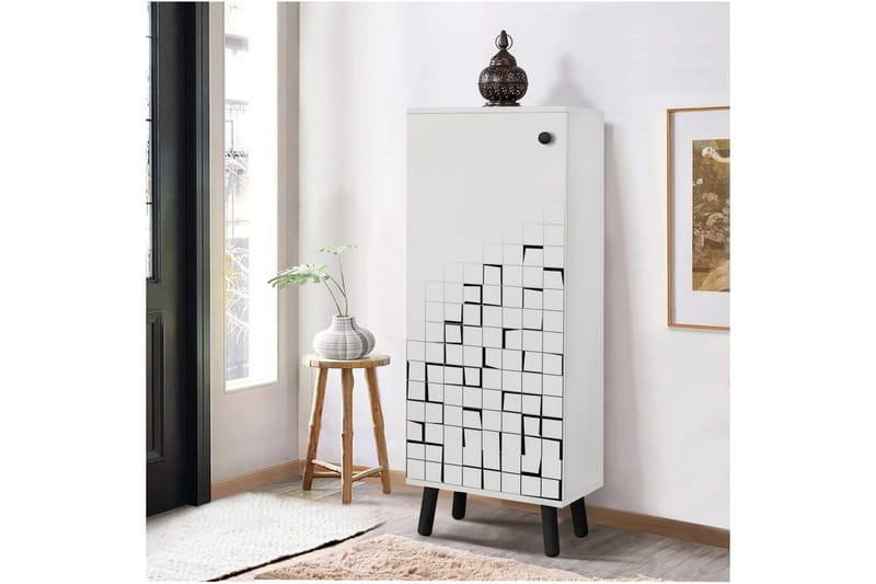 Gelsgan Skoskåp 50 cm - Vit/Svart - Förvaring - Skoförvaring - Skoskåp