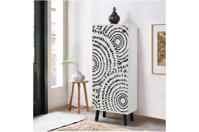 Gelsgan Skoskåp 50 cm - Vit/Svart - Förvaring - Skoförvaring - Skoskåp