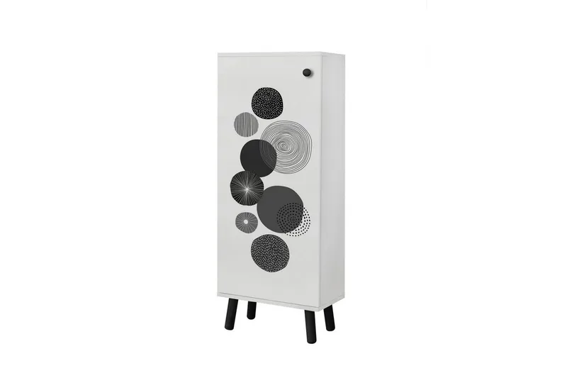 Gelsgan Skoskåp 50 cm - Vit/Svart - Förvaring - Skoförvaring - Skoskåp