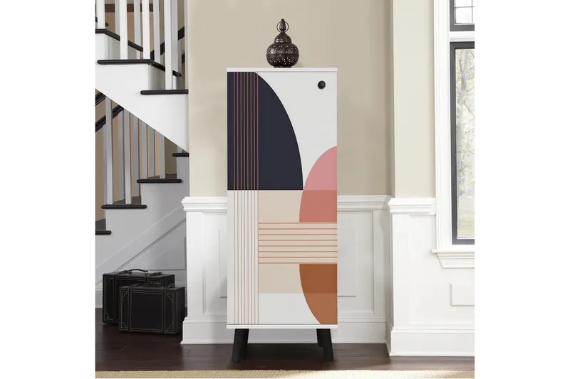 Gelsgan Skoskåp 50 cm - Vit/Svart - Förvaring - Skoförvaring - Skoskåp