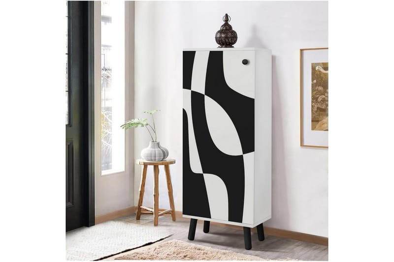 Gelsgan Skoskåp 50 cm - Vit/Svart - Förvaring - Skoförvaring - Skoskåp