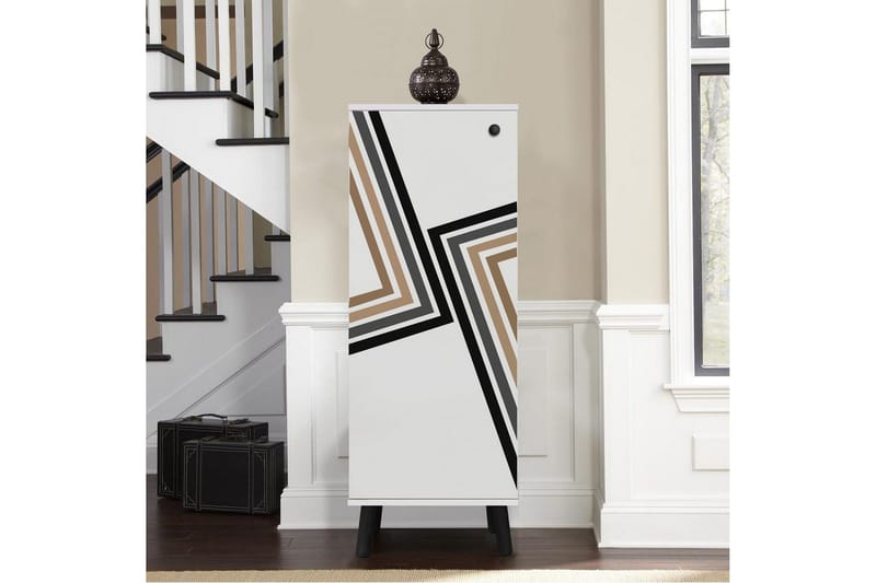 Gelsgan Skoskåp 50 cm - Vit/Svart - Förvaring - Skoförvaring - Skoskåp