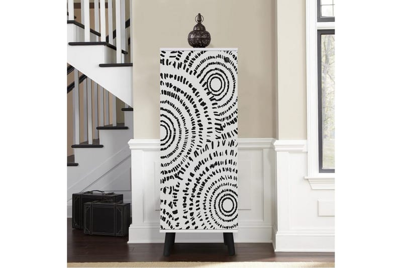 Gelsgan Skoskåp 50 cm - Vit/Svart - Förvaring - Skoförvaring - Skoskåp