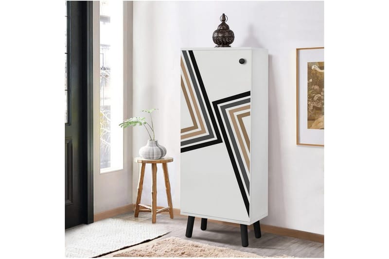 Gelsgan Skoskåp 50 cm - Vit/Svart - Förvaring - Skoförvaring - Skoskåp